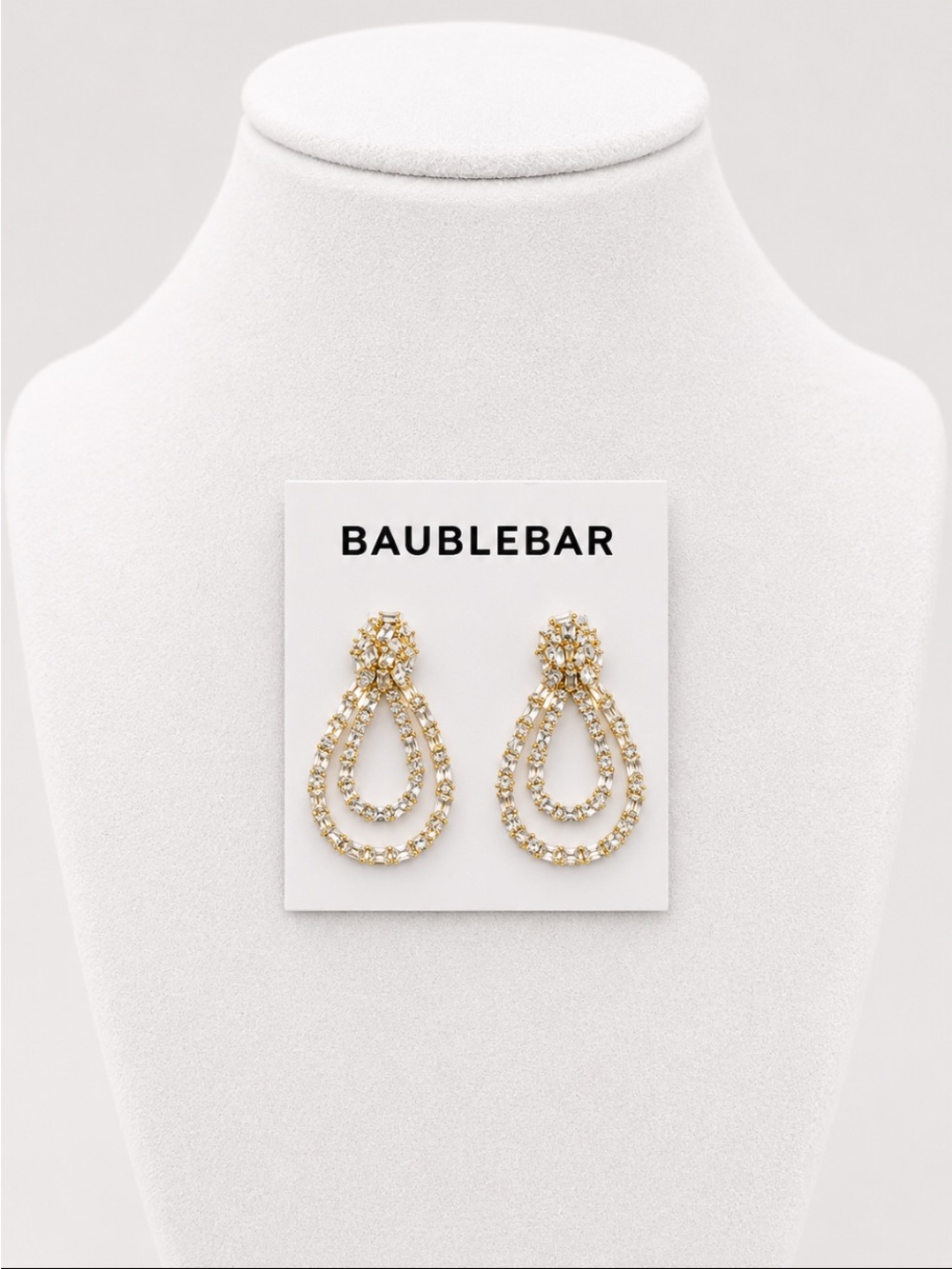 BAUBLEBAR Crystal Double Teardrop Statement Earrings 💥🆕💥